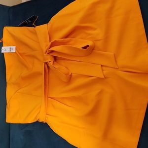 Orange Strapless Romper from New York & Company. Size Large
